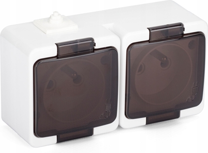 Picture of Montis Gniazdo podwójne 2P+Z bryzgoodporne z klapk dymn IP44 NT-6SL Montis