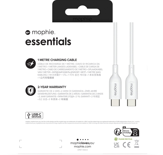 Picture of Kabel USB Zagg USB-C - USB-C 1 m Biay (409913177)