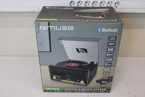 Picture of Muse SALE OUT. MT-112 W Turntable Micro System With Vinyl Deck | Turntable Micro System With Vinyl Deck | MT-112 W | Micro system CD with turntable | USB port | DAMAGED PACKAGING