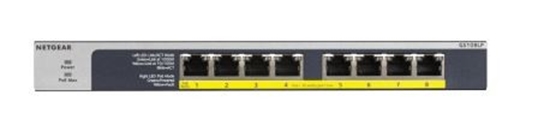 Picture of Netgear GS108LP Unmanaged Gigabit Ethernet (10/100/1000) Power over Ethernet (PoE) 1U Black, Grey