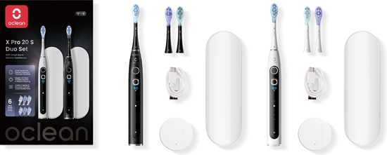Picture of Oclean X Pro 20 S Duo Set electric toothbrushes for two, white and black