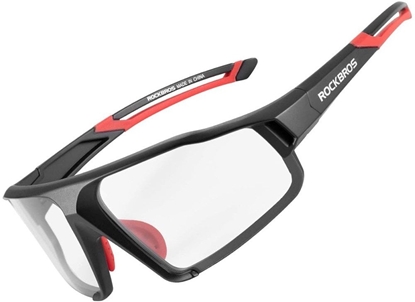 Picture of Okulary rowerowe fotochromowe UV400 z etui SP216BK - czarno-czerwone