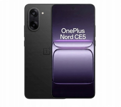 Attēls no OnePlus Nord CE5 | Black Infinity | 6.77 " | Fluid AMOLED | 1080 x 2392 pixels | Mediatek | Internal RAM 8 GB | 128 GB | Dual SIM | 4G | Main camera resolution 50+8 MP | Secondary camera resolution 16 MP | Android | 15 | 5200 mAh