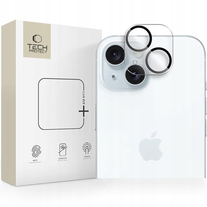 Attēls no Tech-Protect Tech-Protect Cam Fit+ Camera Cover for iPhone 14 / 14 Plus / 15 / 15 Plus - Clear