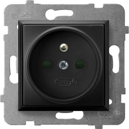 Picture of Ospel ARIA Gniazdo pojedyncze z/u z przesonami torów prdowych czarny metalik GP-1UZP/m/33