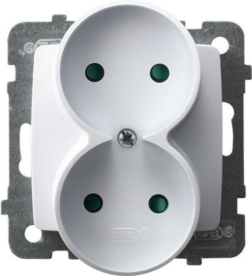 Picture of Ospel Gniazdo Karo podwójne z przesonami biae (GP-2SRP/m/00)