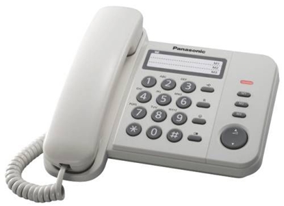 Изображение Telefon stacjonarny Panasonic Panasonic KX-TS520FXW, Corded phone, White / Standard phone with 3-line display, CLIP function, Phone list 50 names and number/ 20 last number memory / MUTE, FLASH, HOLD functions-KX-TS520FXW