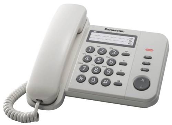 Изображение Telefon stacjonarny Panasonic Panasonic KX-TS520FXW, Corded phone, White / Standard phone with 3-line display, CLIP function, Phone list 50 names and number/ 20 last number memory / MUTE, FLASH, HOLD functions-KX-TS520FXW