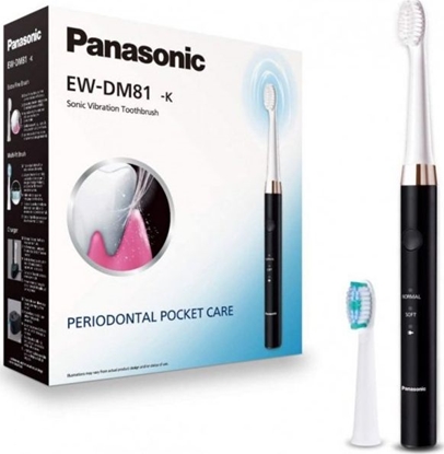 Изображение Panasonic Electric Toothbrush EW-DM81-K503 Rechargeable, For adults, Number of brush heads included 2, Number of teeth brushing modes 2, Sonic technology, White/Black