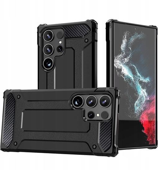 Изображение Pancerne hybrydowe etui Hybrid Armor pokrowiec na Xiaomi Redmi Note 14 Pro+ 5G - czarne