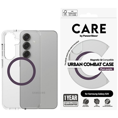 Attēls no Etui CARE by PanzerGlass Flagship Urban   Combat Purple QI do Samsung Galaxy S25 przezroczysty
