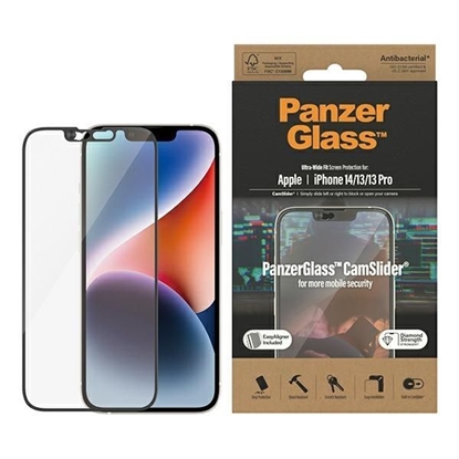 Attēls no PanzerGlass | CamSlider | Apple | iPhone 14/13/13 Pro | Tempered glass | Clear | Protects the entire screen; 100% touch; Easy to install | Screen protector
