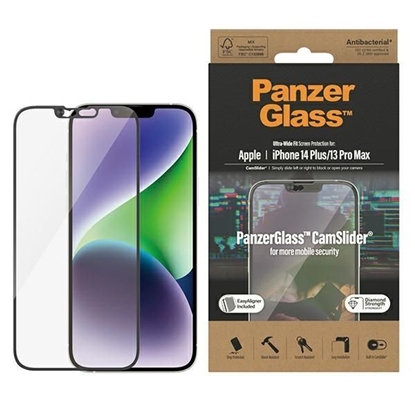 Attēls no PanzerGlass | CamSlider | Apple | iPhone 14 Plus/13 Pro Max | Tempered glass | Clear | Protects the entire screen; 100% touch; Easy to install | Screen protector