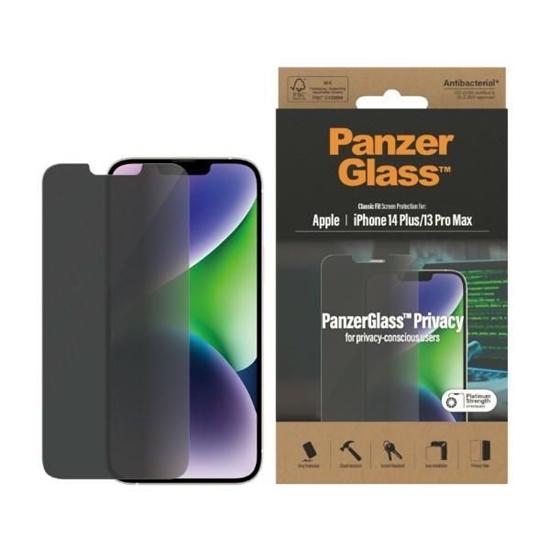 Изображение PanzerGlass Screen protector, Apple, iPhone 14 Plus/13 Pro Max, Glass, Black, Privacy