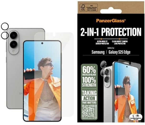 Picture of Zestaw ochronny PanzerGlass Hoops+UWF    2w1 Szko+Lens do Samsung Galaxy S25 Edge