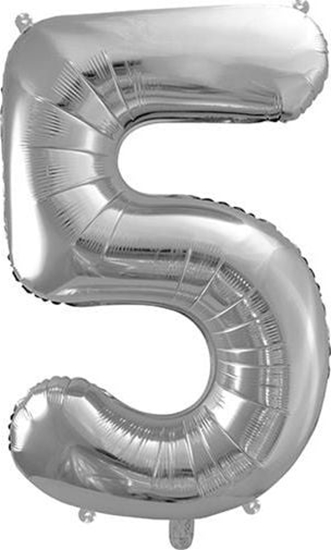 Picture of Party Deco Balon foliowy Cyfra "5", 86cm, srebrny uniwersalny
