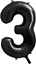 Изображение Party Deco BALON FOLIOWY CYFRA 3 CZARNY 86CM