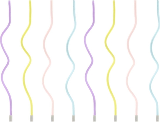 Picture of Party Deco wieczki urodzinowe zakrcone pastelowe - 14 cm - 8 szt. uniwersalny