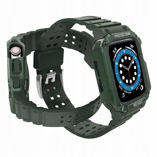 Изображение Pasek z etui ochronnym Protect Strap Band do Apple Watch 38 / 40 / 41 mm opaska obudowa pancerna - zielony