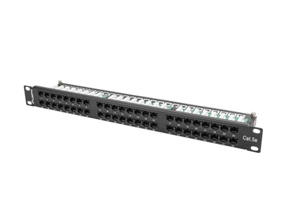 Attēls no Lanberg 19" Patchpanel 1U 48-Port CAT.5E UTP schwarz