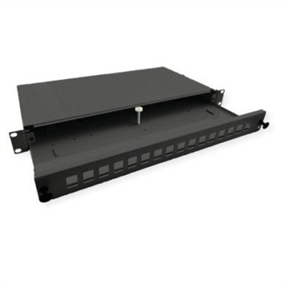 Picture of Roline 19" 1U Fiber Optic Patch Panel, for 16 Keystones, black