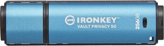 Picture of Pendrive Kingston Kingston IronKey Vault Privacy 50 256 GB, USB stick (light blue/black, USB-A 3.2 Gen 1)