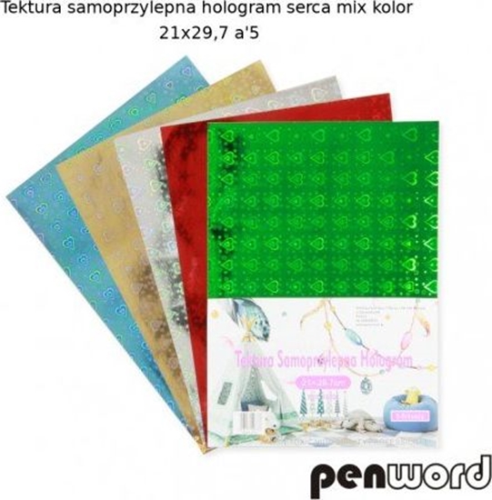 Picture of Penword TEKTURA SAMOPRZYLEPNA HOLOGRAM SERCA MIXKOLOR 21X29, 7 a5 Penword TARGI