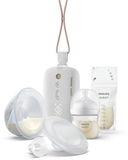 Изображение Philips Avent SCF543/11 Hands-free breast pump with one collection cup + baby bottle 125ml + 25 breast milk bags