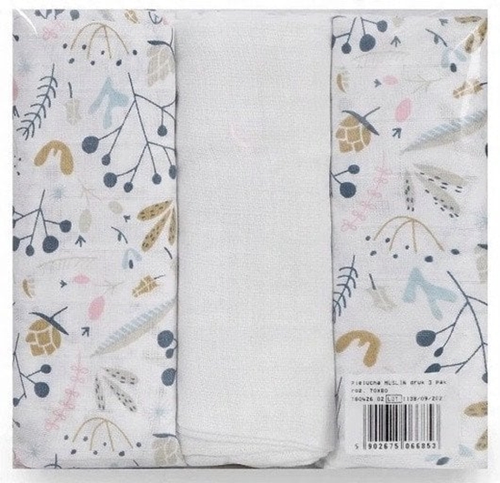 Picture of Pielucha MUSLIN druk 3 pak,  roz. 70x80
