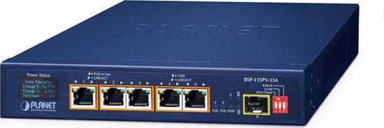 Picture of PLANET BSP-115PV-15A cza sieciowe Nie zarzdzany Gigabit Ethernet (10/100/1000) Obsuga PoE Niebieski
