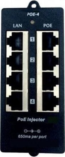 Picture of ExtraLink EXTRALINK PoE injector 4 portowy IN czarna CASE