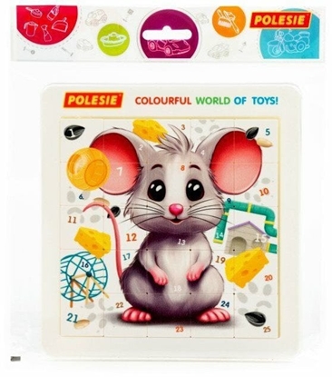 Изображение Polesie 23142 amigówka, ukadanka logiczna "Myszka" 25 elementów w woreczku