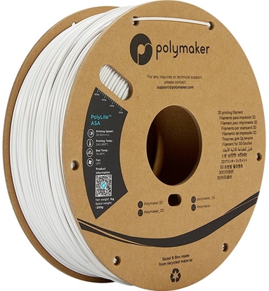 Attēls no Polymaker PF01011 PolyLite Filament ASA UV-bestandig, vejrbestandig, #####hitzebeständig 2.85 mm 1000 g Hvid 1 stk