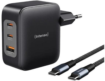Изображение Intenso Power Adapter 100W   GaN 2x USB-C 1x USB-A inkl. Kabel 2m