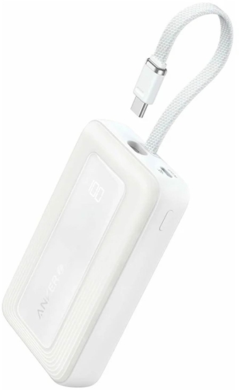 Picture of Powerbank ZOLO 10000mAh 30W wbudowany kabel USB-C, biały