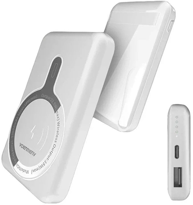 Attēls no POWERBANK DENMEN BATERIA AWARYJNA 10000mAh +15W MAGSAFE USB + TYP-C