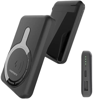 Attēls no Powerbank Denmen PD+ MagSafe 10000mAh 15W Bezprzewodowy Czarny