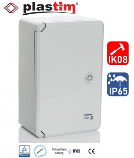 Picture of PP3 Plastmasas skapis H400xW300xD170, pelēkas durvis IP65