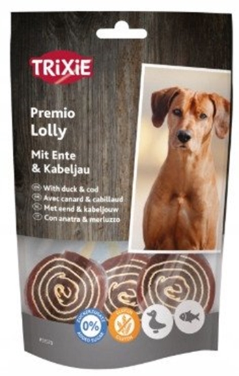 Изображение PREMIO Lolly, przysmak, dla psa, kaczka i dorsz, 11 cm, 80 g