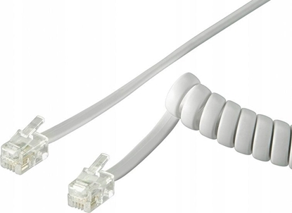 Изображение PremiumCord PremiumCord Kabel telefonní sluchátkový kroucený 4 íly 4m - bílý