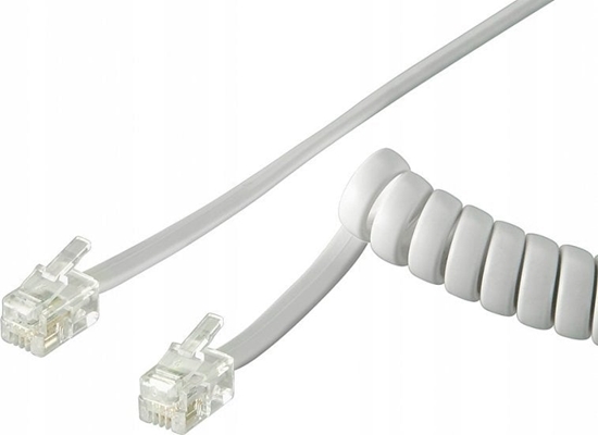 Изображение PremiumCord PremiumCord Kabel telefonní sluchátkový kroucený 4 íly 4m - bílý