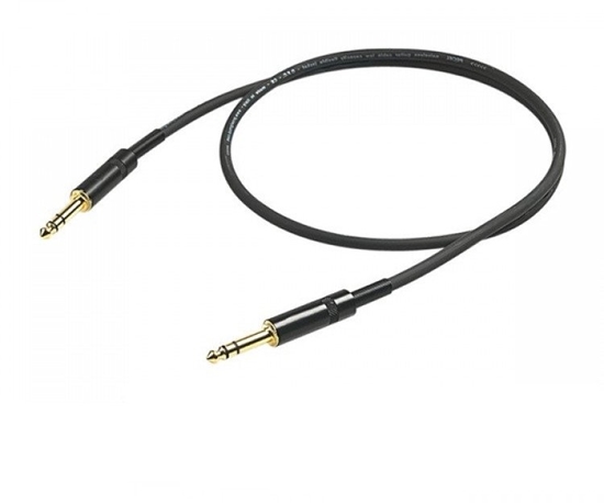 Picture of PROEL 6.3mm stereo male - 6.3mm stereo male, 5m, black
