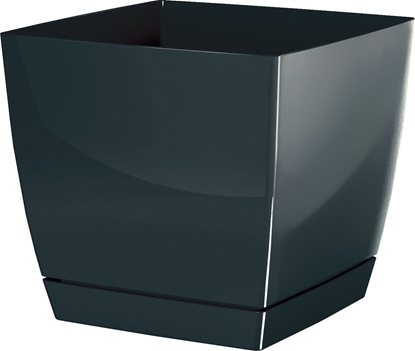 Attēls no Prosperplast Doniczka kwadratowa COUBI DUKP100-426U, Kolor Grafit, Prosperplast, Wymiary 10x10x7.5 cm