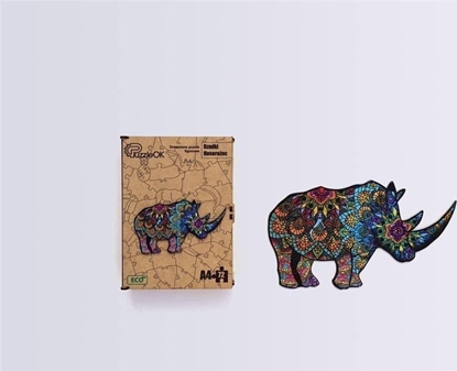 Attēls no PuzzleOK Puzzle drewniane eko 72 Rzadki nosoroec A4