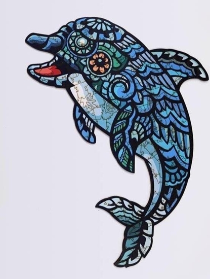 Изображение PuzzleOK Puzzle drewniane eko 84 Delfin A4