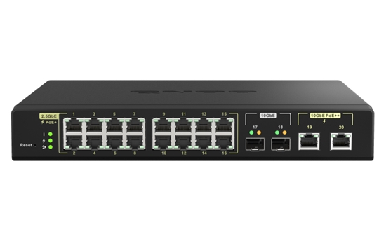 Изображение QNAP QSW-M2116P-2T2S network switch Managed L2 2.5G Ethernet Power over Ethernet (PoE) Black