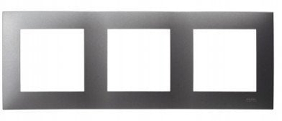 Picture of Ramka potrójna Ospel Szafir R-3Z/70 szary mat