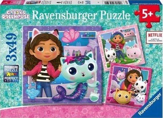 Picture of Ravensburger Puzzle dla dzieci 3x49 Koci Domek Gabi