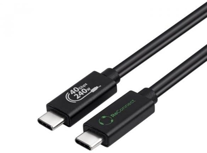 Изображение Kabel USB MicroConnect USB-C - USB-C 0.5 m Czarny (ReConnect USB4 Gen 3x2 cable,)