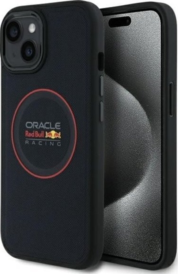 Picture of Red Bull RBHMP15S24PUILVR iPhone 15 6.1&quot; hardcase navy blue/navy Leather Red Ring MagSafe